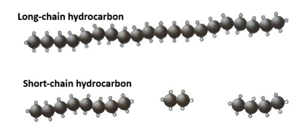 long-chain and short-chain hydrocarbon